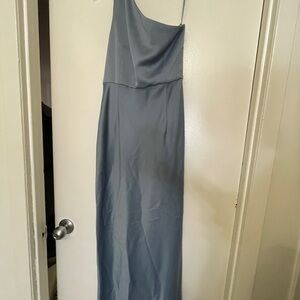 Dylan One Shoulder Satin Side Slit Gown